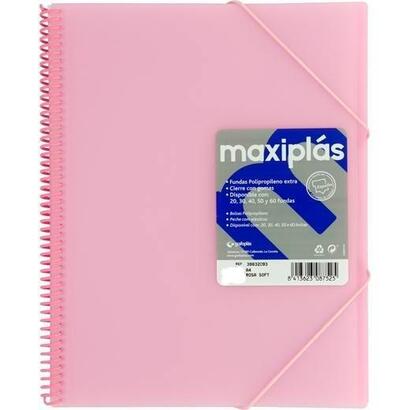 grafoplas-carpeta-con-fundas-maxiplas-espiral-a4-30-fundas-csobre-pp-rigido-translucido-rosa-soft