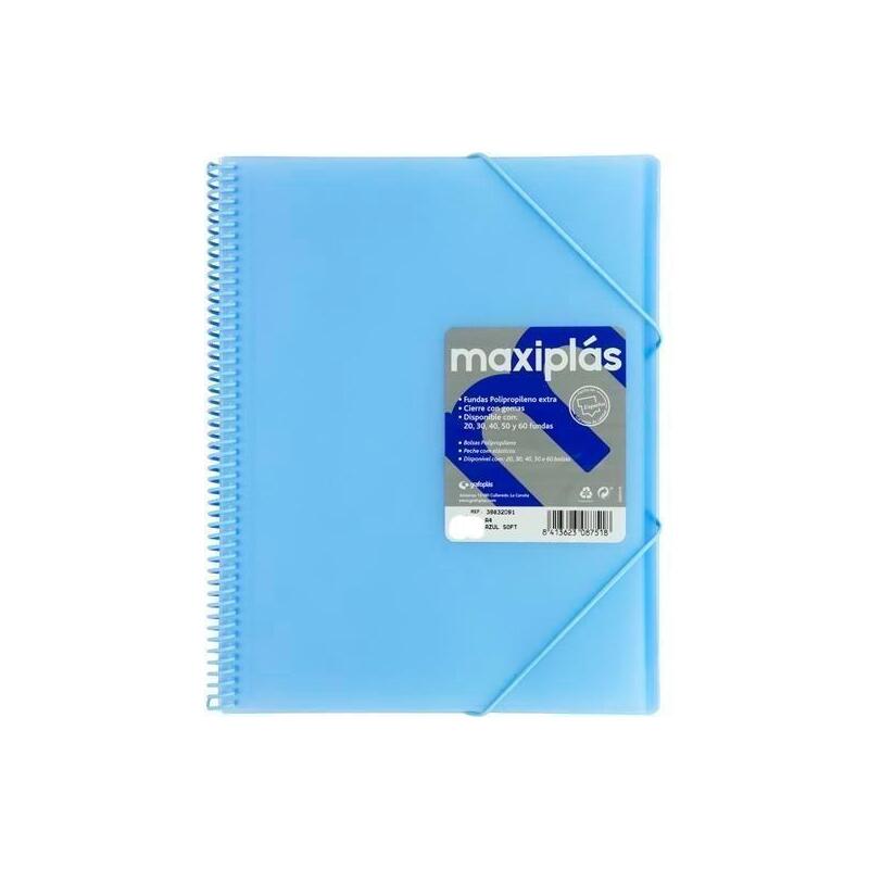 grafoplas-carpeta-con-fundas-maxiplas-espiral-a4-40-fundas-csobre-pp-rigido-translucido-azul-soft