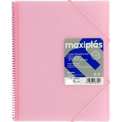 grafoplas-carpeta-con-fundas-maxiplas-espiral-a4-40-fundas-csobre-pp-rigido-translucido-rosa-soft