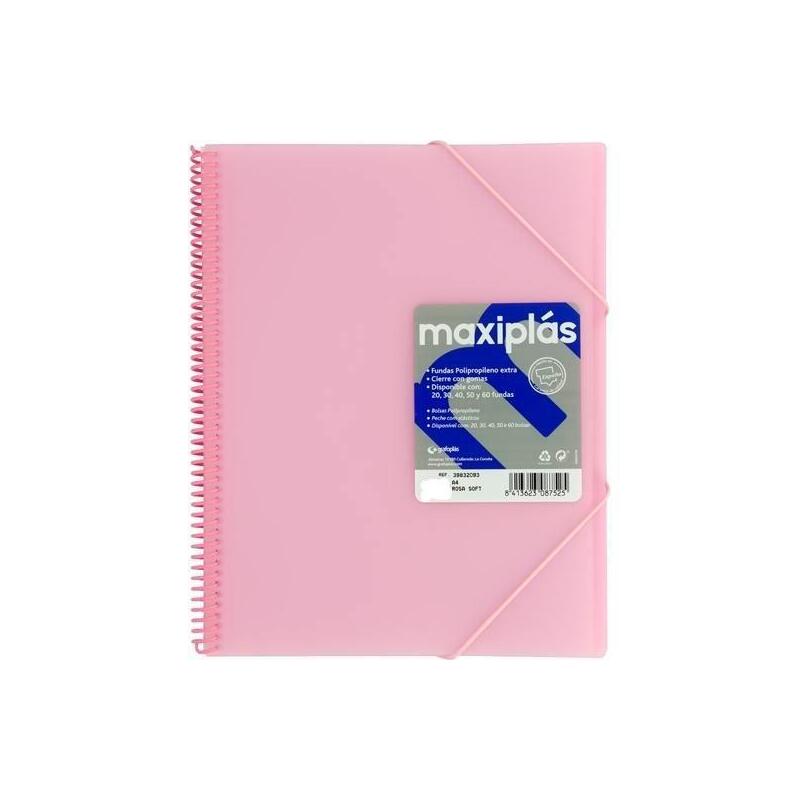 grafoplas-carpeta-con-fundas-maxiplas-espiral-a4-40-fundas-csobre-pp-rigido-translucido-rosa-soft