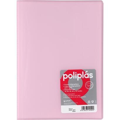 grafoplas-carpeta-con-fundas-poliplas-soldadas-folio-10-fundas-pp-semirigido-translucido-rosa-soft