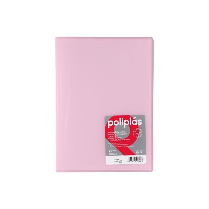 grafoplas-carpeta-con-fundas-poliplas-soldadas-folio-10-fundas-pp-semirigido-translucido-rosa-soft