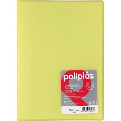 grafoplas-carpeta-con-fundas-poliplas-soldadas-folio-10-fundas-pp-semirigido-translucido-amarillo-soft