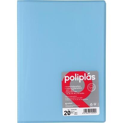 grafoplas-carpeta-con-fundas-poliplas-soldadas-folio-20-fundas-pp-semirigido-translucido-azul-soft