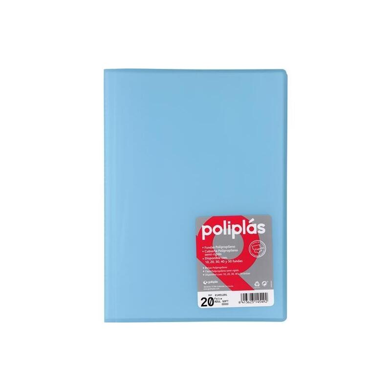 grafoplas-carpeta-con-fundas-poliplas-soldadas-folio-20-fundas-pp-semirigido-translucido-azul-soft