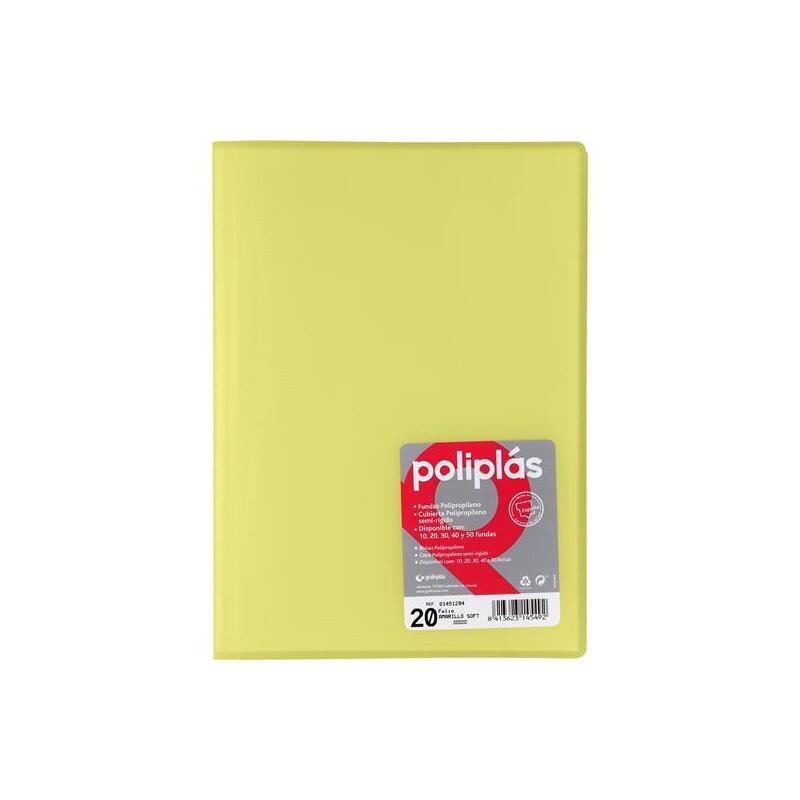 grafoplas-carpeta-con-fundas-poliplas-soldadas-folio-20-fundas-pp-semirigido-translucido-amarillo-soft