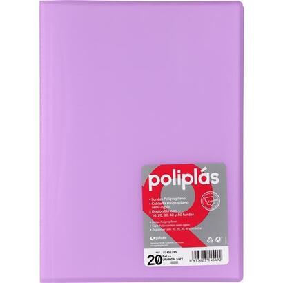 grafoplas-carpeta-con-fundas-poliplas-soldadas-folio-20-fundas-pp-semirigido-translucido-lavanda-soft