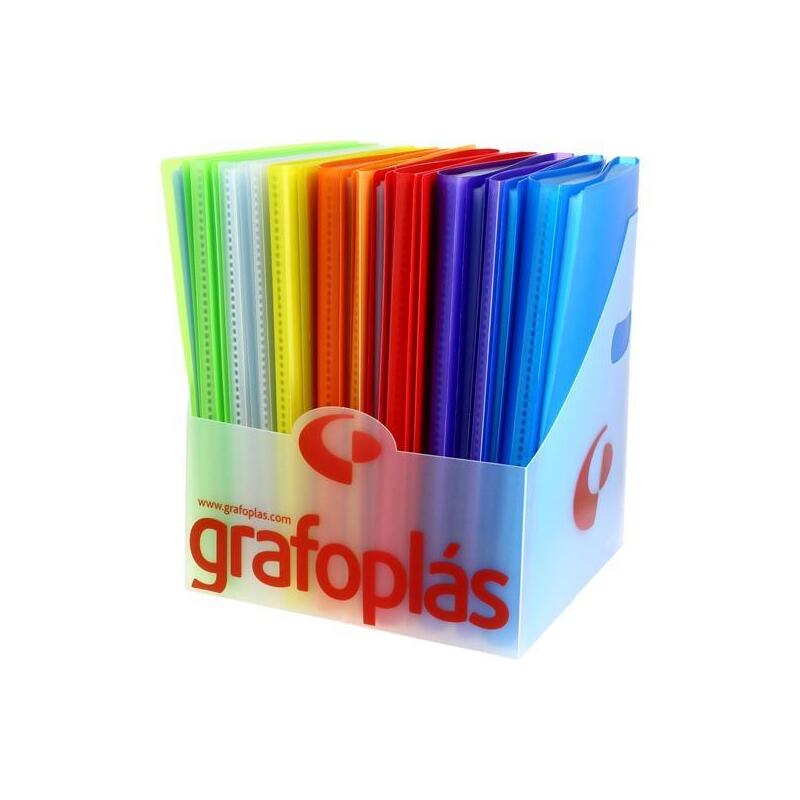grafoplas-carpeta-con-fundas-poliplas-soldadas-folio-pp-semirigido-translucido-csurtidos-expositor-20-ud
