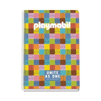 dohe-playmobil-unite-as-one-cuaderno-espiral-folio-80-hojas-cuadricula-4mm-con-margen-tapa-rigida-impresa-a-todo