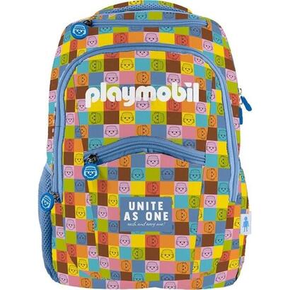 dohe-playmobil-unite-as-one-mochila-escolar-compartimento-principal-con-bolsillo-acolchado-bolsillos-laterales-para