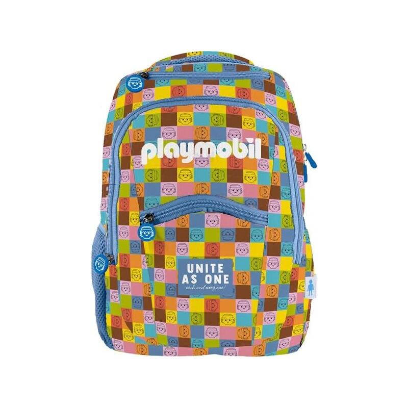 dohe-playmobil-unite-as-one-mochila-escolar-compartimento-principal-con-bolsillo-acolchado-bolsillos-laterales-para