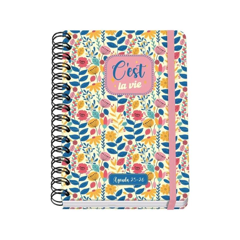 dohe-cest-la-vie-agenda-escolar-2526-espiral-wireo-a5-semana-vista-papel-80gm2-4-hojas-de-pegatinas-