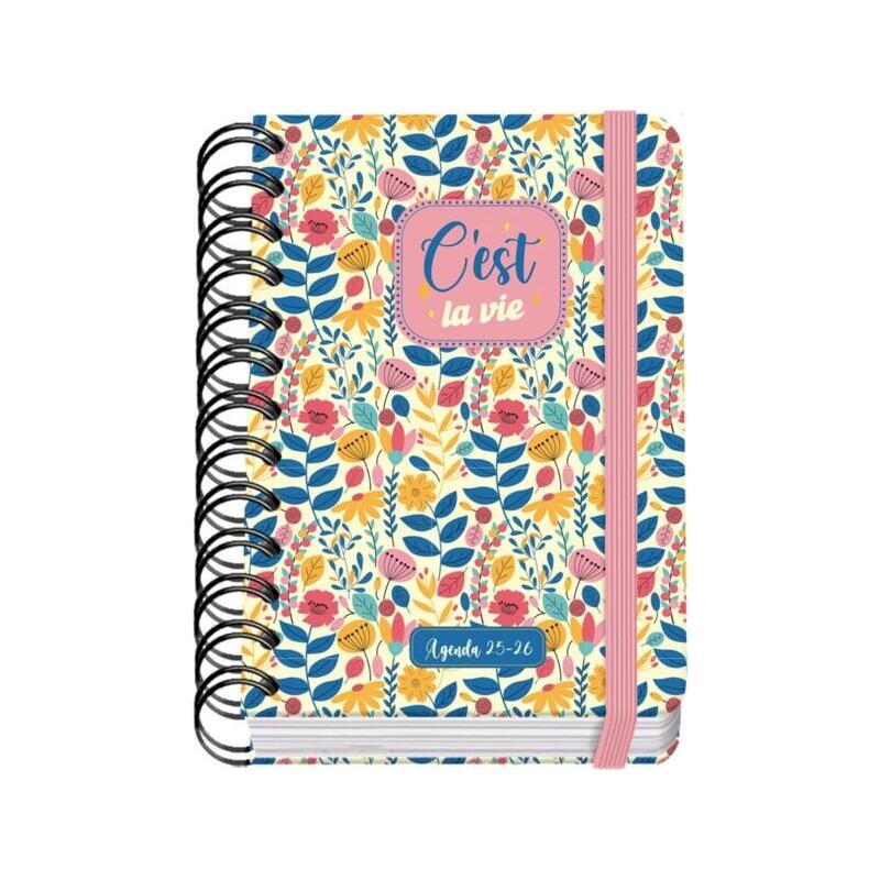dohe-cest-la-vie-agenda-escolar-2526-espiral-wireo-a6-dia-pagina-papel-80gm2-4-hojas-de-pegatinas-cubierta
