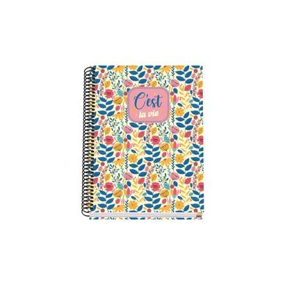 dohe-cest-la-vie-cuaderno-espiral-a5-100-hojas-cuadricula-5mm-tapa-dura-impresa-a-todo-color-y-plastificada-en
