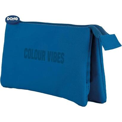 dohe-colour-vibes-portatodo-triple-cierre-doble-con-cremallera-y-tirador-de-goma-azul