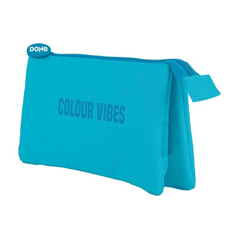 dohe-colour-vibes-portatodo-triple-cierre-doble-con-cremallera-y-tirador-de-goma-azul-cyan
