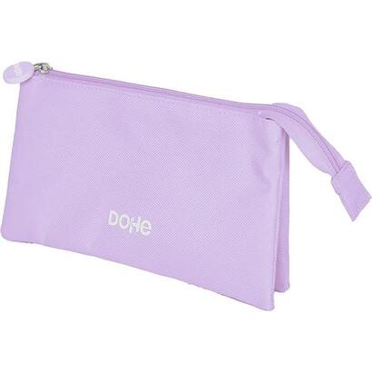 dohe-serenity-portatodo-triple-cierre-doble-con-cremallera-y-tirador-de-goma-morado
