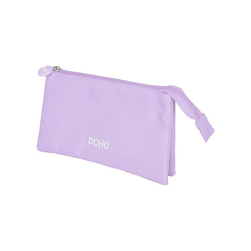 dohe-serenity-portatodo-triple-cierre-doble-con-cremallera-y-tirador-de-goma-morado