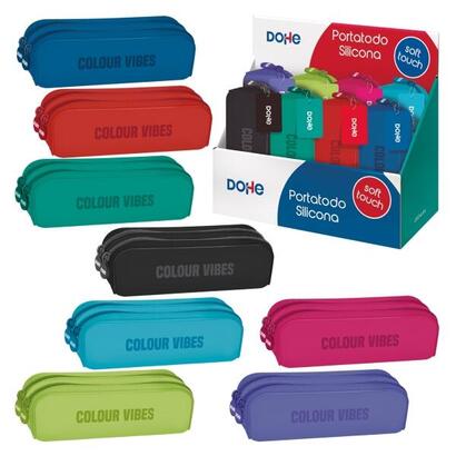 dohe-colour-vibes-expositor-con-8-portatodos-dobles-de-silicona-cierre-con-cremallera-y-tirador-de-goma-colores