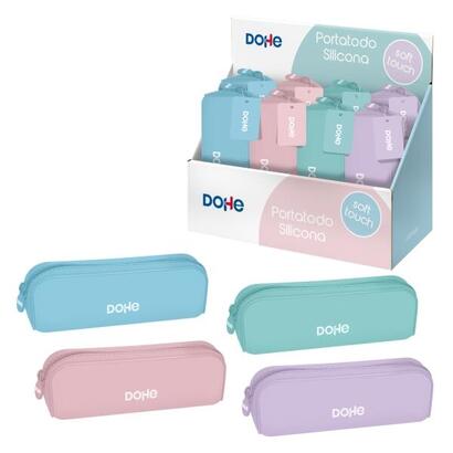dohe-serenity-expositor-con-8-portatodos-simples-de-silicona-cierre-con-cremallera-y-tirador-de-goma-colores