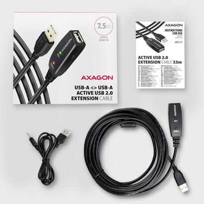 axagon-adr-207-cable-usb-usb-20-75-m-usb-a-negro