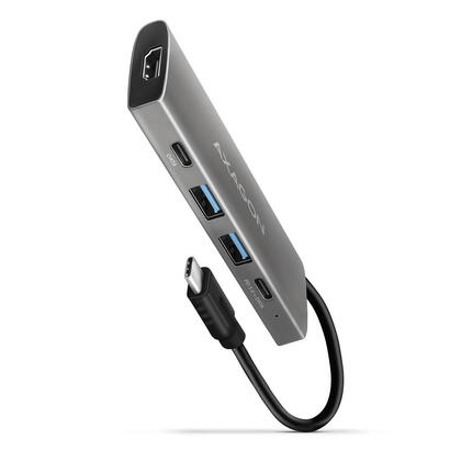hmc-5g21-wieloportowy-hub-usb-5in1-10gbps-2x-usb-a-2x-usb-c-hdmi-4k30hz-pd-60w-13cm-usb-c-kabel