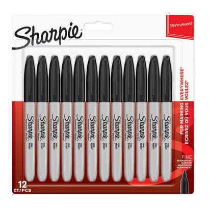rotulador-sharpie-punta-rojoonda-fina-12-piezas-negro-blimer