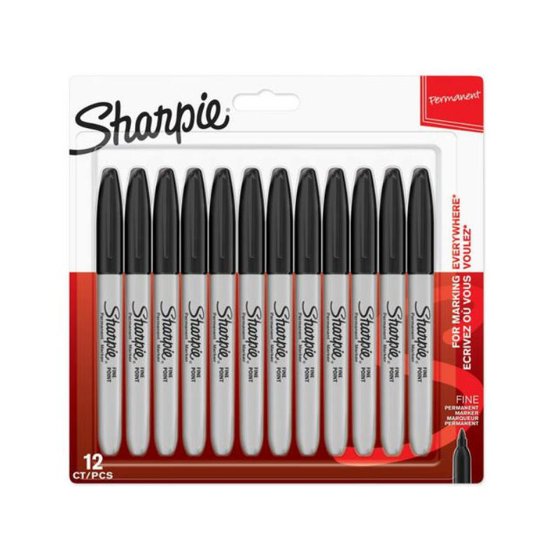 rotulador-sharpie-punta-rojoonda-fina-12-piezas-negro-blimer