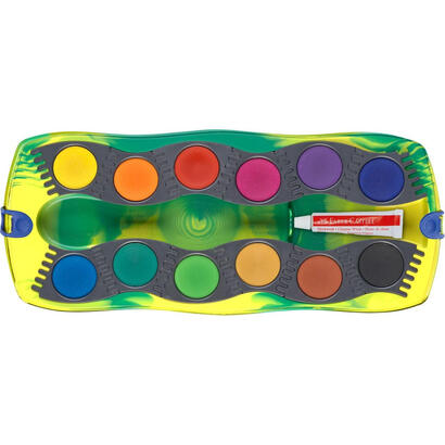faber-castell-connector-dinosaurio-pack-de-12-acuarelas-en-pastilla-pintura-blanca-opaca-pegatinas-gran-opacidad