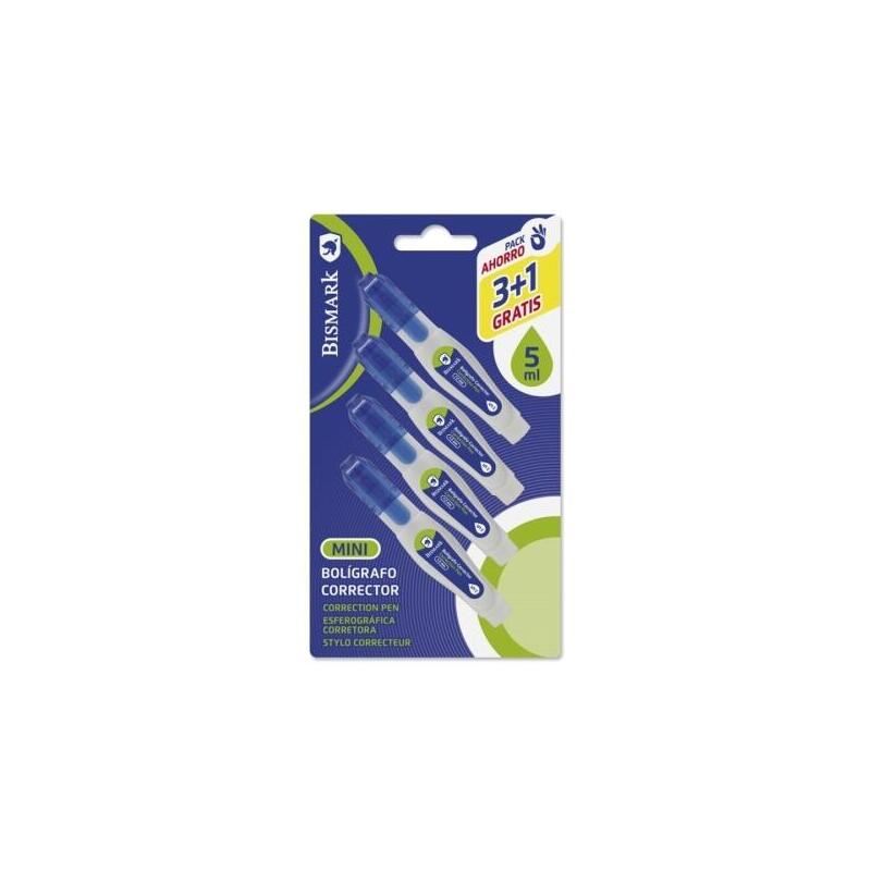 bismark-pack-de-4-mini-boligrafos-correctores-5ml-punta-metalica-alta-precision
