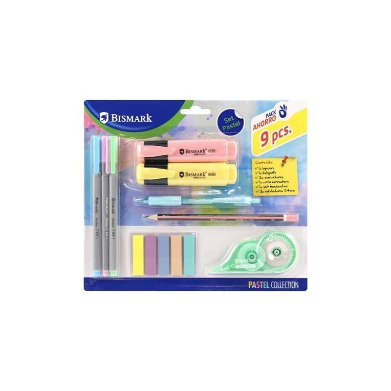bismark-pastel-pack-escolar-con-lapicero-boligrafo-2-marcadores-cinta-correctora-set-banderitas-pet-y-3-rotuladores bismark-pastel-pack-escolar-con-lapicero-boligrafo-2-marcadores-cinta-correctora-set-banderitas-pet-y-3-rotuladores