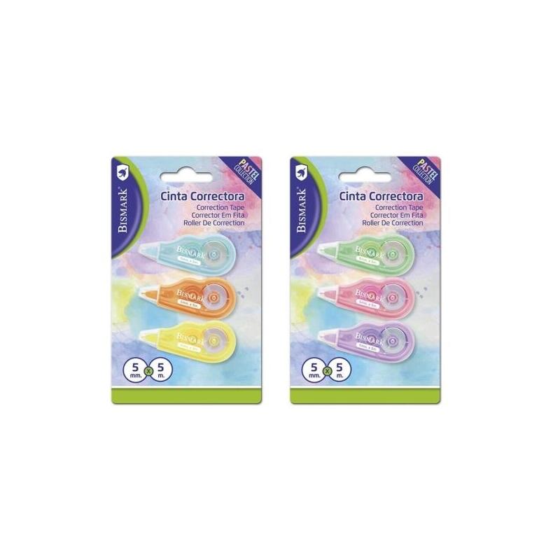 pack-de-12-unidades-bismark-mini-pastel-pack-de-3-cintas-correctoras-5mmx5m-perfecta-adherencia-al-papel-