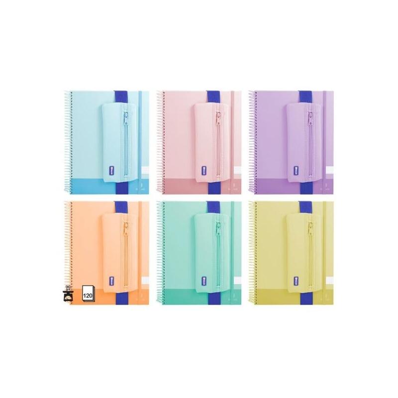 pack-de-6-unidades-bismark-pack-de-cuaderno-espiral-a4-120-hojas-90grs-cuadricula-5x5-portatodo-de-neopreno-hojas