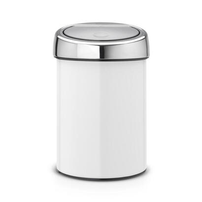 brabantia-364488-papelera-3-l-alrededor-plastico-acero-inoxidable-metalico-blanco