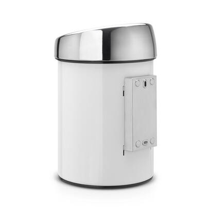 brabantia-364488-papelera-3-l-alrededor-plastico-acero-inoxidable-metalico-blanco