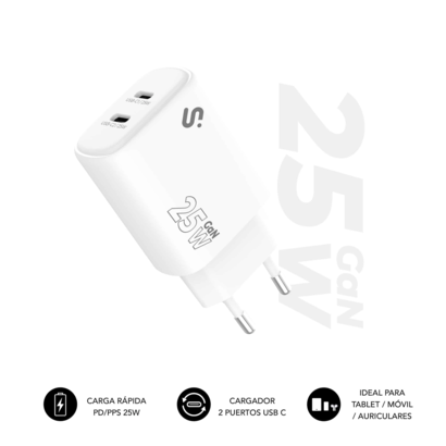 cargador-paredviaje-2x-usb-c-gan-25w-pd-blanco-subblim-cargador-subblim-gan-25w-doble-usb-c