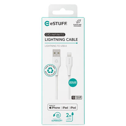 infinite-usb-a-to-lightning-cable-mfi-2m-white-recycled-plastic-super-soft-warranty-60m