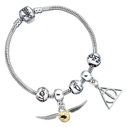 pulsera-plateada-charms-deathly-hallows-snitch-3-spellbeads-harry-potter