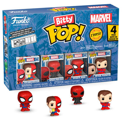 blister-4-figuras-bitty-pop-marvel-spider-man-parker-split