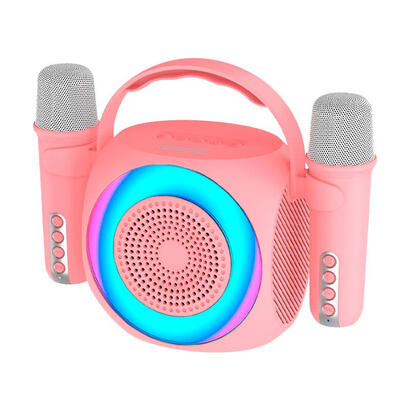 cool-altavoz-bluetooth-universal-musica-6w-mini-karaoke-party-2-microfonos-rosa