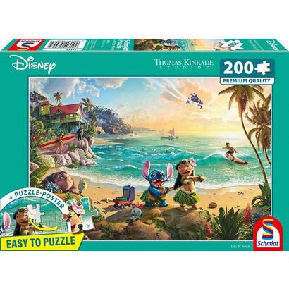 puzzle-schmidt-spiele-thomas-kinkade-studios-disney-lilo-stitch-200-piezas-56557