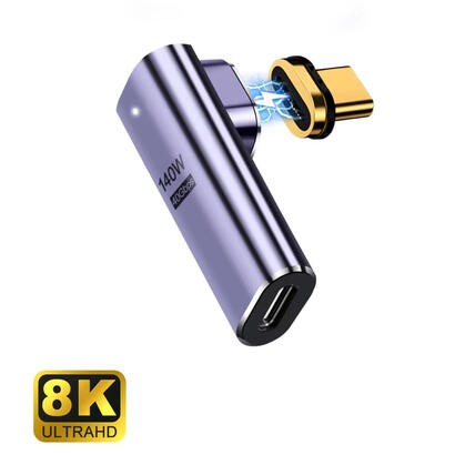 adaptador-usb-c-ewent-macho-hembra-magnetico-pd100w-purpura