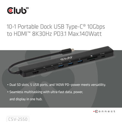 club3d-tragbare-docking-usb-c-2xusb-c-3xusb-a-hdmi-sd-140w-retail