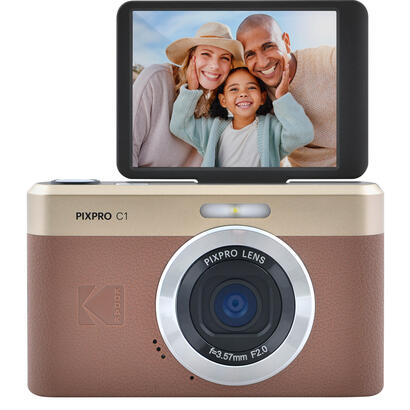 camara-digital-kodak-pixpro-c1-13mp-zoom-optico-4x-marron