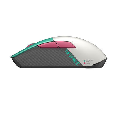 asus-tuf-gaming-mini-hatsune-miku-edition-raton-optico-6-botones-cableado-inalambrico-usb-24-ghz-bluetooth-blanco-turquesa-rosa