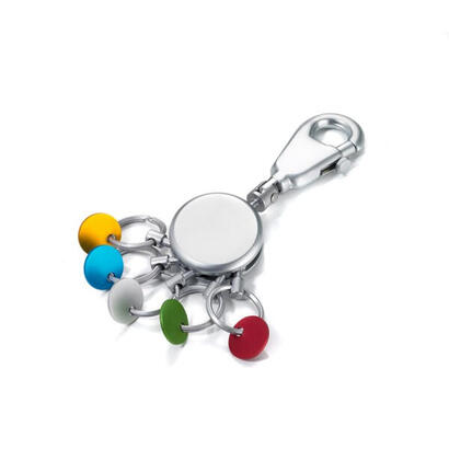 troika-patent-colour-llavero-mosqueton-multicolor-plata