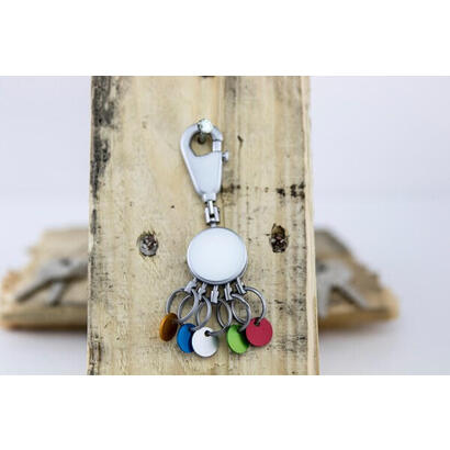 troika-patent-colour-llavero-mosqueton-multicolor-plata