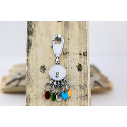 troika-patent-colour-llavero-mosqueton-multicolor-plata