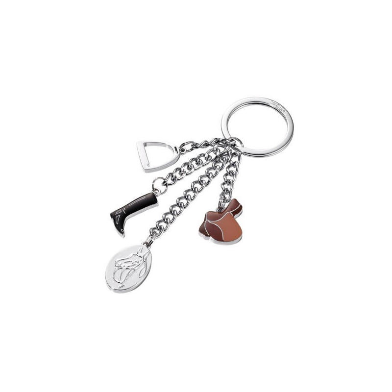 troika-kr13-17ch-llavero-tipo-cartera-anilla-de-llavero-negro-marron-plata