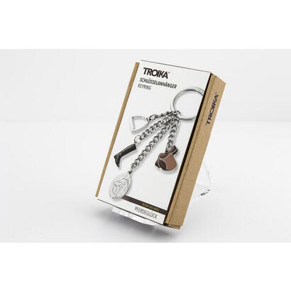 troika-kr13-17ch-llavero-tipo-cartera-anilla-de-llavero-negro-marron-plata